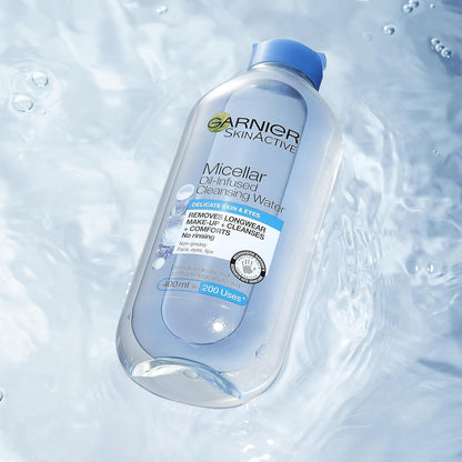 卡尼尔 SkinActive 胶束卸妆油 400ml 适用于娇嫩眼部和皮肤