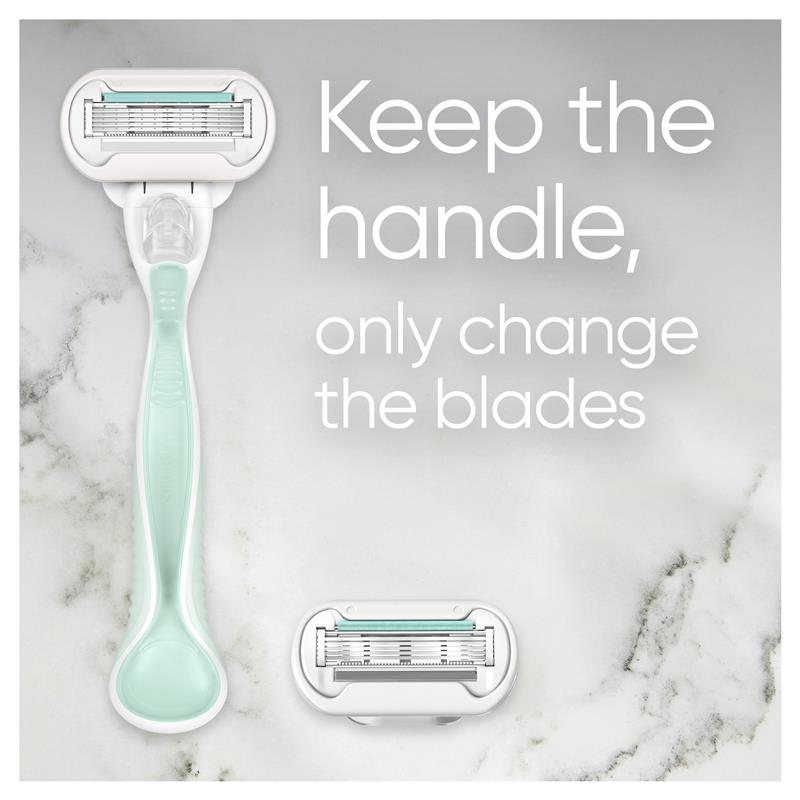 Tay cầm dao cạo Gillette Venus Deluxe Smooth Sensitive + 2 lưỡi dao thay thế 
