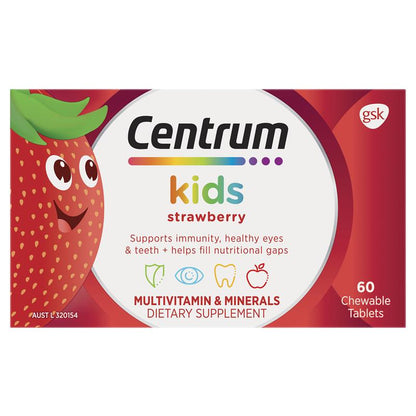 Centrum Kids Multi Vitamin 60 Strawberry Tablets