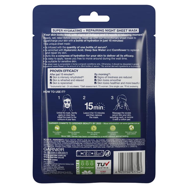 Mặt nạ ngủ Garnier Hydra Bomb Hyaluronic Acid 