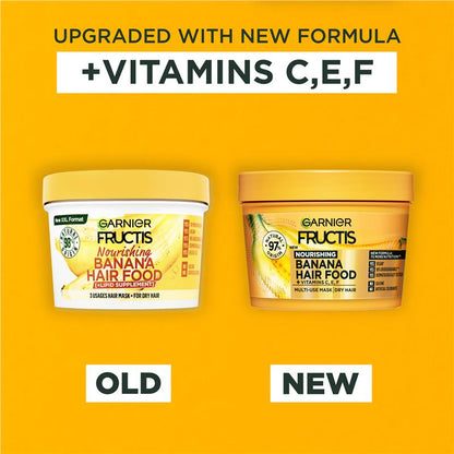 Mặt nạ dưỡng tóc Garnier Fructis Hair Food Nourishing Banana 3 trong 1 dành cho tóc khô 390ml 