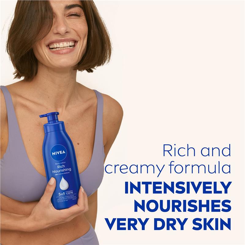 NIVEA Rich Nourishing Body Lotion Moisturiser 48H 400mL