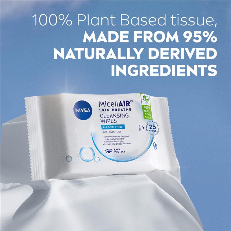 NIVEA Daily Essentials 可生物降解胶束清洁湿巾 25 片装