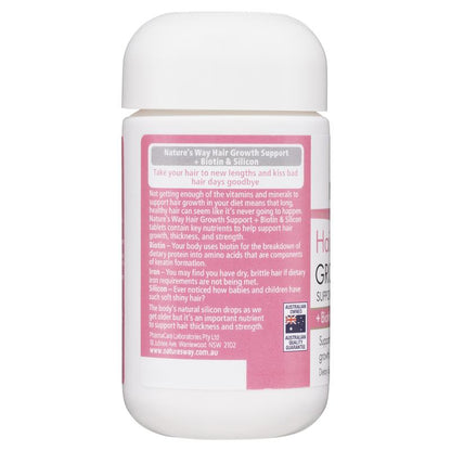 Viên uống hỗ trợ mọc tóc Nature's Way + Biotin &amp; Silicon 30 viên 
