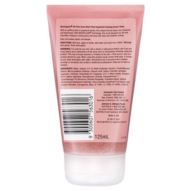 Tẩy tế bào chết Neutrogena Oil Free Pink Grapefruit 125ml 