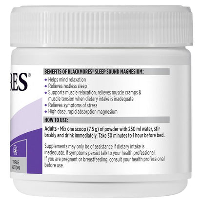 Blackmores Sleep Sound Magnesium Sleep Support Powder 187.5g