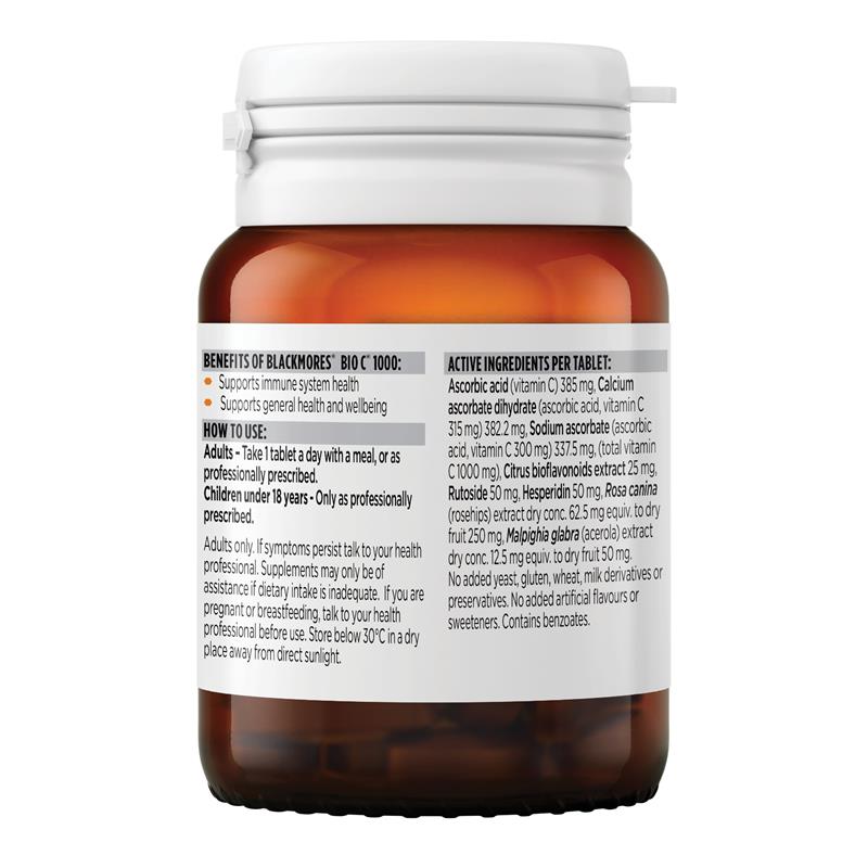 Blackmores Bio C 1000mg Vitamin C Hỗ trợ miễn dịch 31 viên 