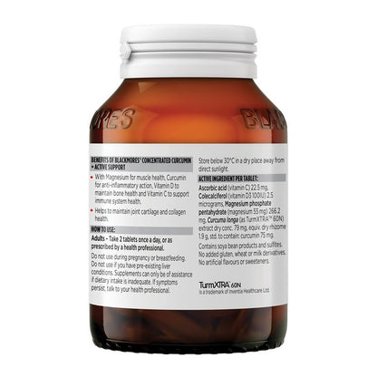 Blackmores Concentrated Curcumin + Active Support 120 Tablets