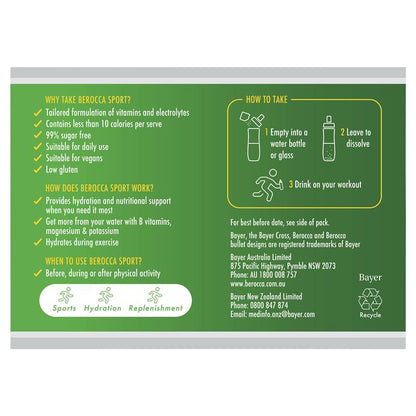 Bột điện giải Berocca Sport Cam 24 gói 