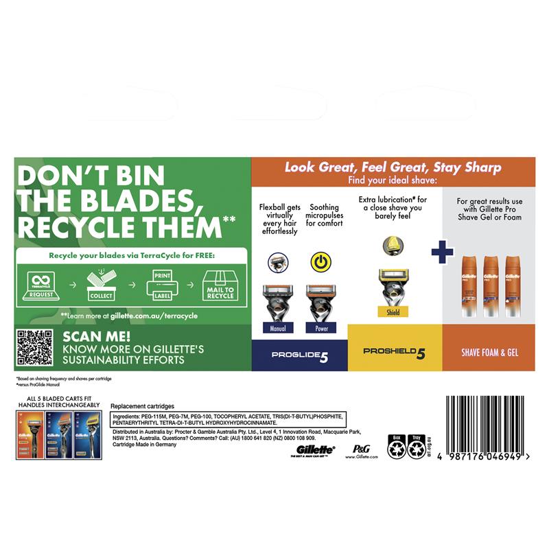 Lưỡi dao cạo râu Gillette Fusion Power 10 gói 