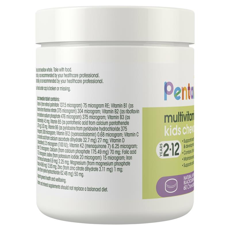 Pentavite Multivitamin + Iron Kids 60 viên nhai 