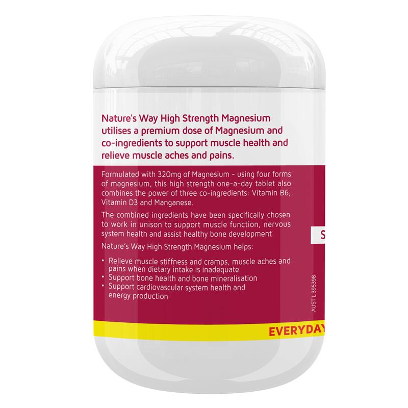 Viên uống bổ sung Magiê Nature's Way High Strength 600mg 300 viên 