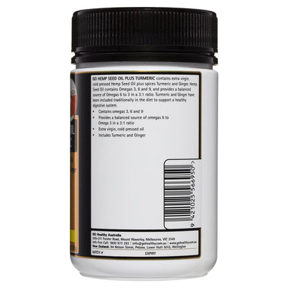 Dầu hạt cây gai dầu GO Healthy Plus Turmeric 100 viên nang mềm 