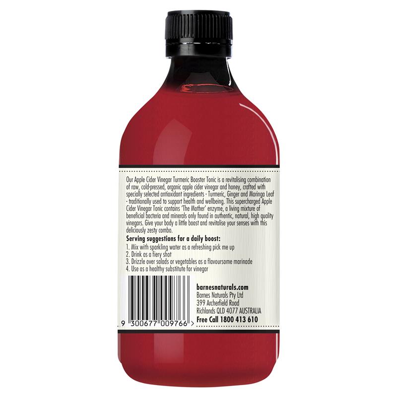Barnes Naturals 苹果醋滋补剂，含姜黄增强剂 500ml 