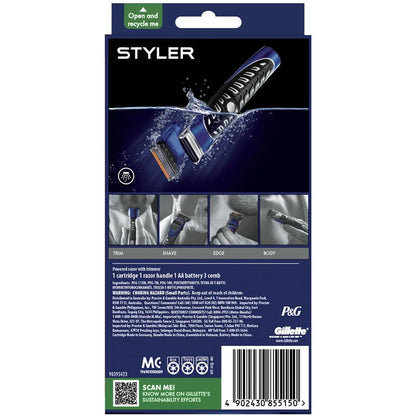 吉列 Fusion ProGlide Power Styler 剃须刀 1 件装