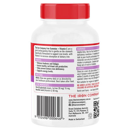 The Iron Company Iron + Vitamin C Gummies Orange 30 Gummies