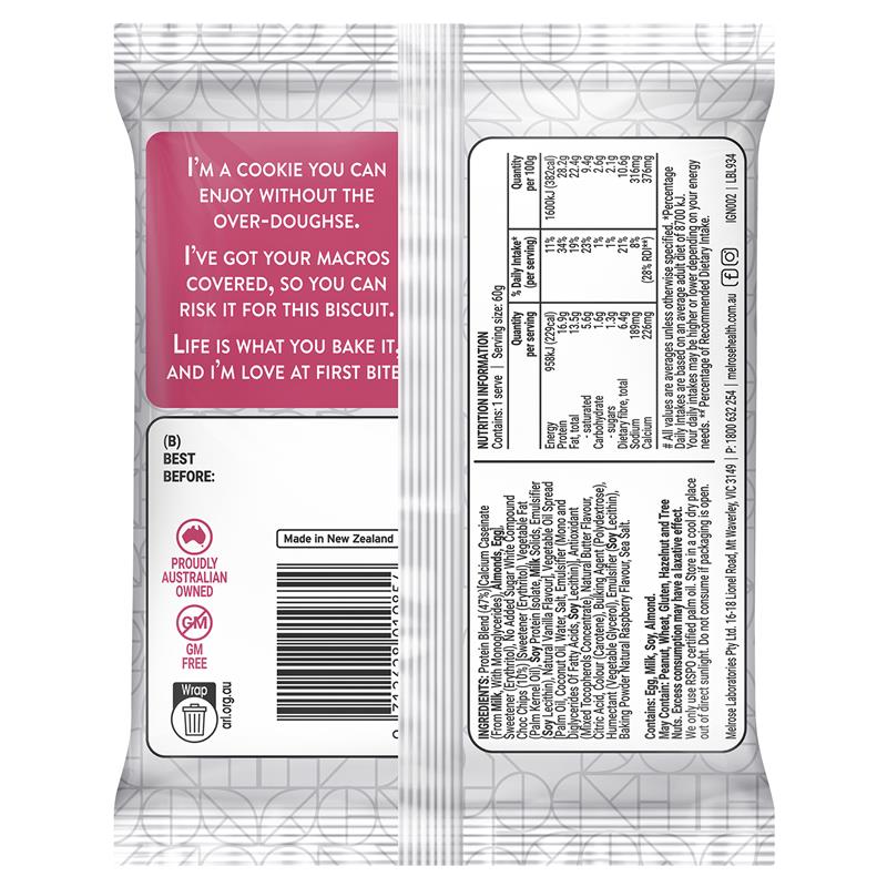Melrose Ignite Keto Cookie Raspberry White Chocolate 60g