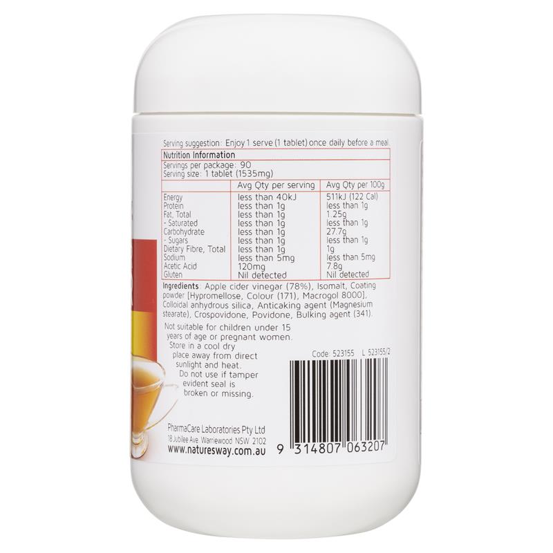 Giấm táo Nature's Way 1200mg 90 viên 