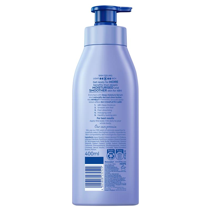 NIVEA Irresistibly Smooth Body Lotion Moisturiser 48H 400ml