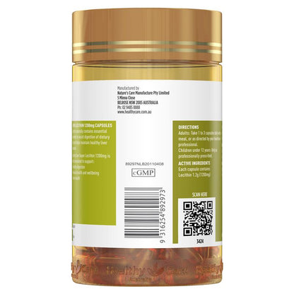 Healthy Care Super Lecithin 1200mg 100 Capsules