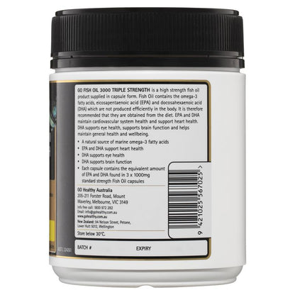 Viên nang mềm GO Healthy Fish 3000 Triple Strength 150 viên nang Kích thước độc quyền 
