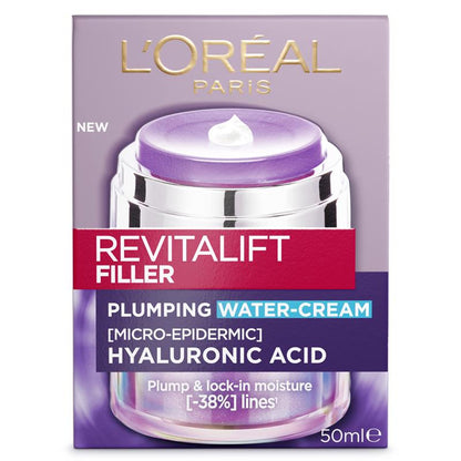 L'Oreal Paris Revitalift Filler Plumping Water Cream Hyaluronic Acid 50ml