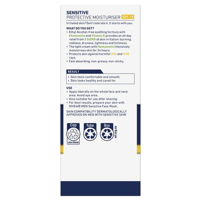 NIVEA MEN Sensitive Protective Moisturiser SPF15 75ml
