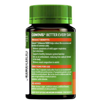 Cenovis Echinacea 5000 for Immune Support 60 Capsules