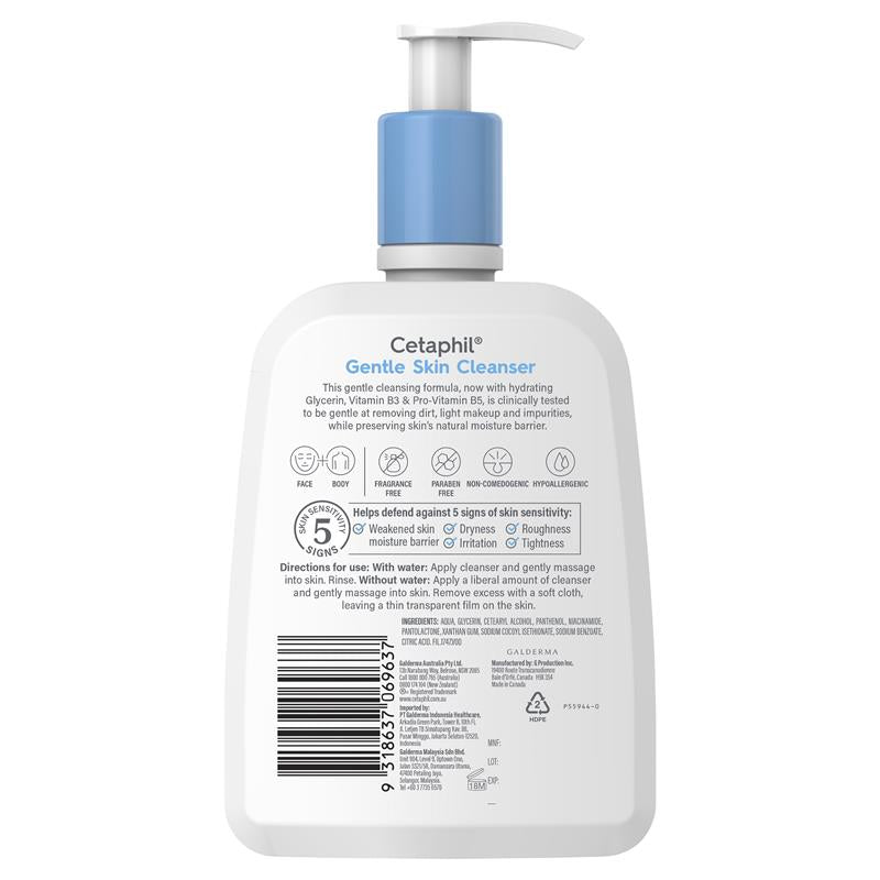 Sữa rửa mặt dịu nhẹ Cetaphil Gentle Skin Cleanser cho mặt và body 500ml 