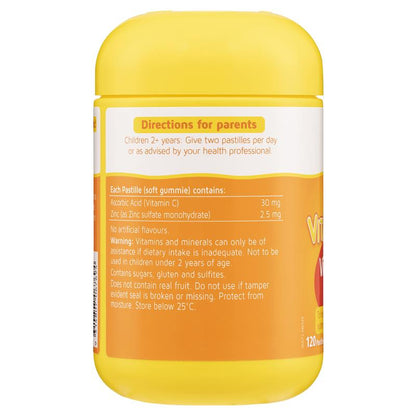 Kẹo dẻo Nature's Way Kids Smart Vita Gummies Vitamin C + Kẽm 120 viên 