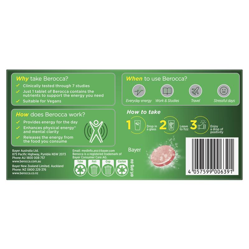 Berocca Energy Original Berry 30 Effervescent Tablets
