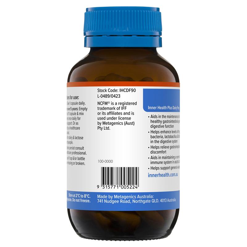 Inner Health Plus Dairy Free Probiotic 90 Capsules Fridge Line