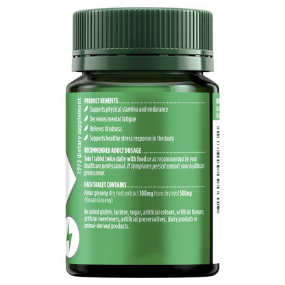 Nature's Own Korean Ginseng 500mg 60 Tablets