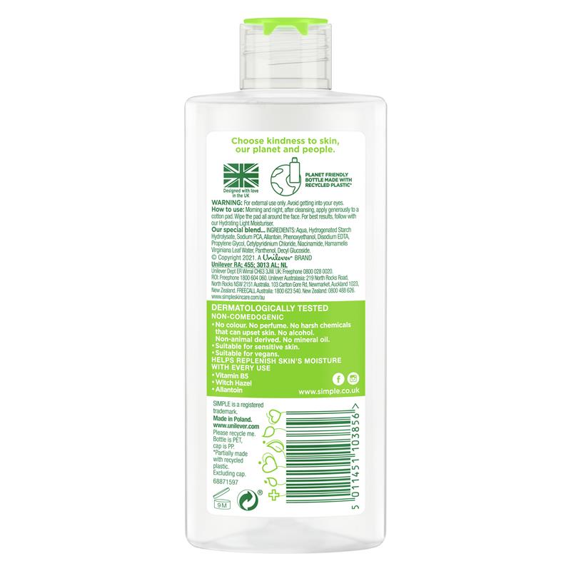 Simple 温和舒缓面部爽肤水 200ml 