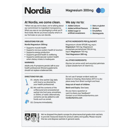 Nordia Magnesium 300mg Powder 28 Sachets