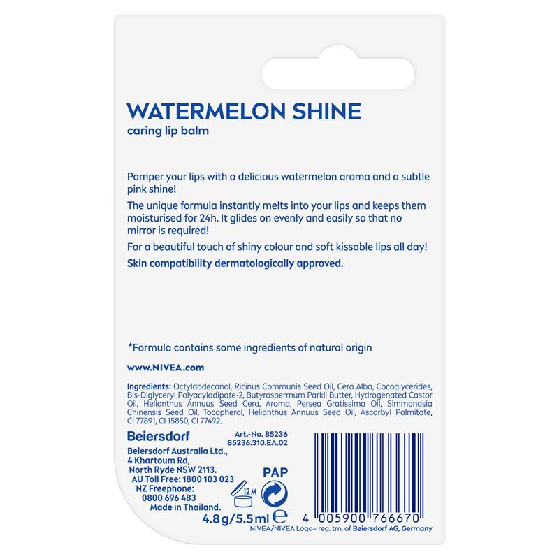 Son dưỡng môi NIVEA Lip Care Watermelon Shine Balm 4.8g 