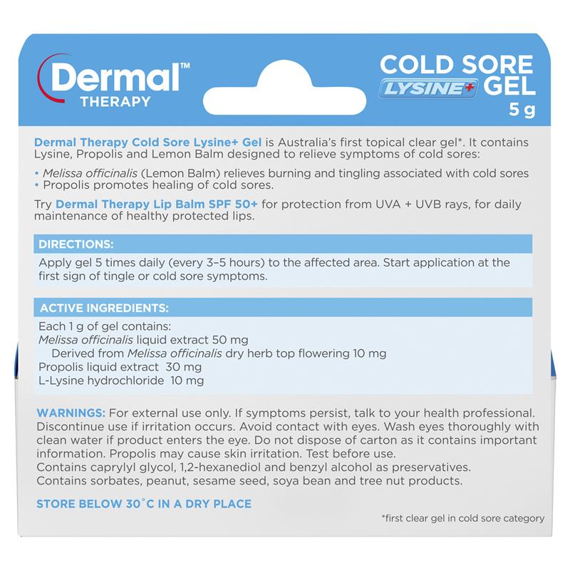 Dermal Therapy Cold Sore Lysine+ Gel 5g