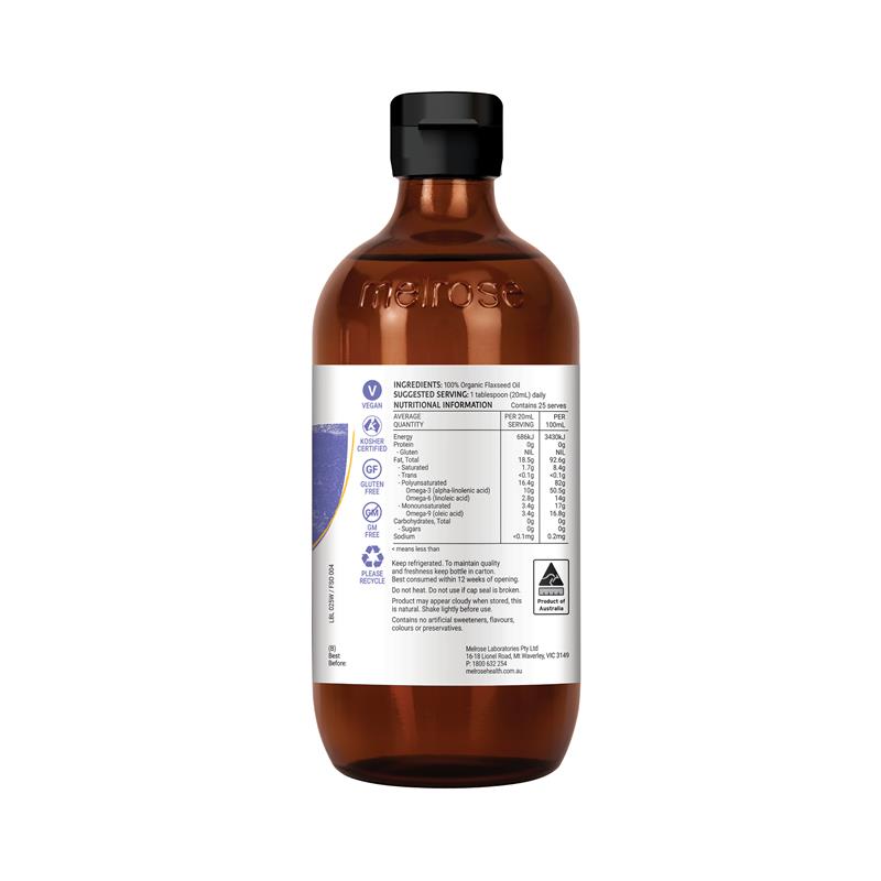 Dầu hạt lanh hữu cơ Melrose 500ml Dòng tủ lạnh 