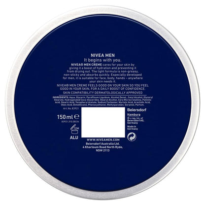 NIVEA MEN Crème Moisturiser Face Body Hands 150ml