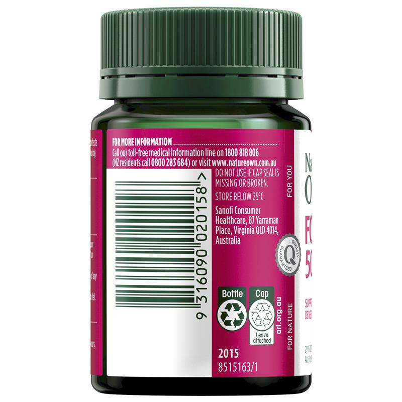 Nature's Own Folic Acid 500mcg 120 Viên 