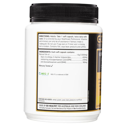 Dầu cá GO Healthy 1500mg không mùi 420 viên nang 