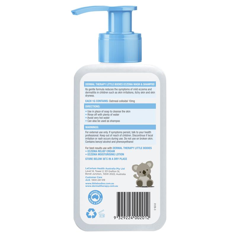 Dermal Therapy Little Bodies 湿疹洗发沐浴露瓶（带泵）210ml 