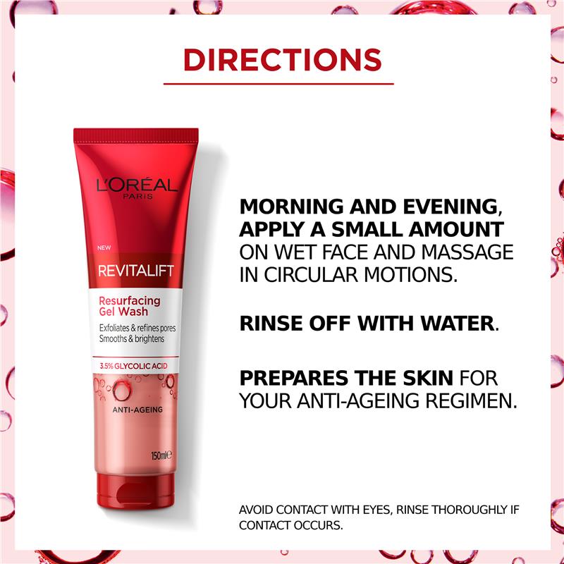 L'Oreal Paris Revitalift Resurfacing Glycolic Acid Gel Wash 150ml