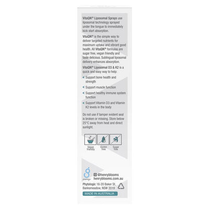 Henry Blooms VitaQIK Vitamin D3 & K2 50ml Oral Spray