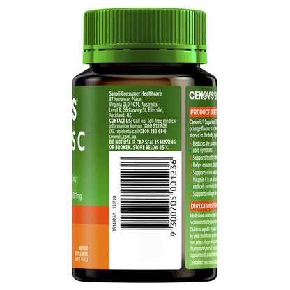Cenovis Sugarless Vitamin C hỗ trợ miễn dịch 500mg - 100 viên nhai hương cam 
