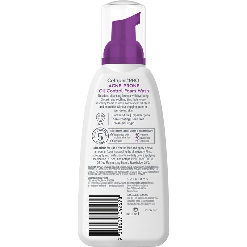 Sữa rửa mặt kiểm soát dầu Cetaphil Pro Acne Prone 236ml 