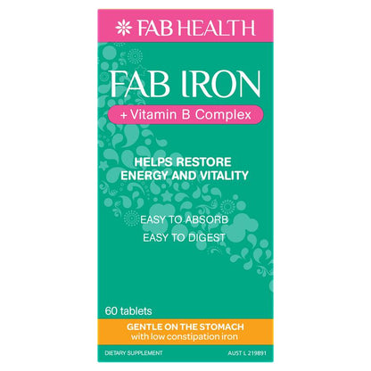 Fab Iron + 维生素B复合物 60片