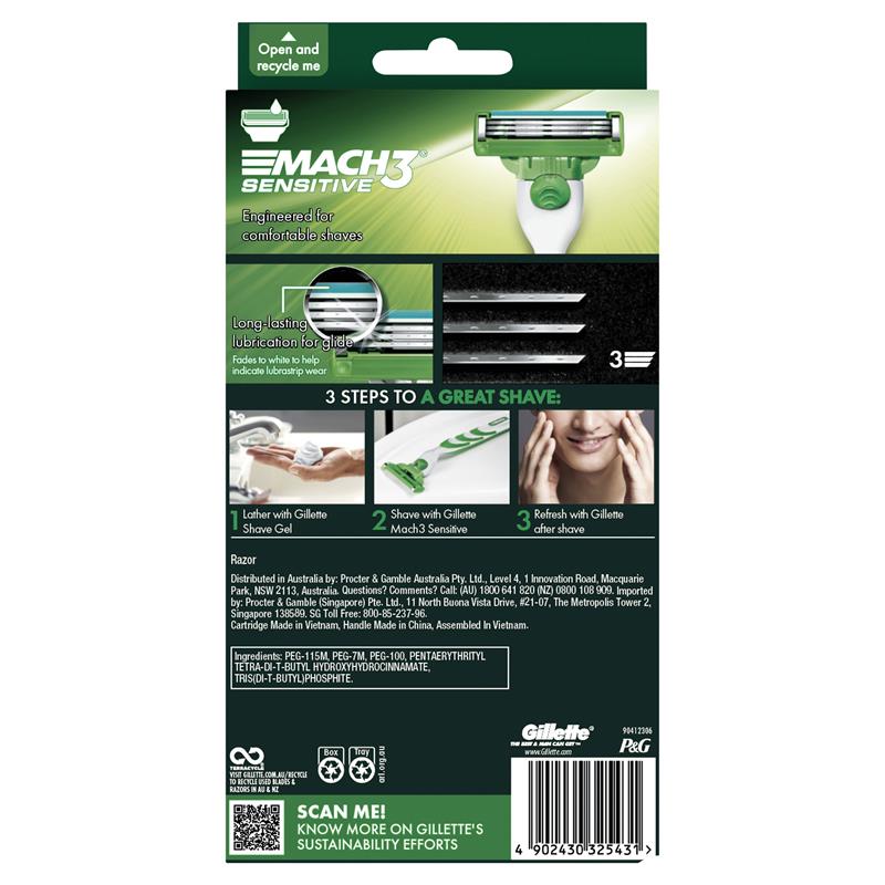 Dao cạo râu Gillette Mach 3 Sensitive 