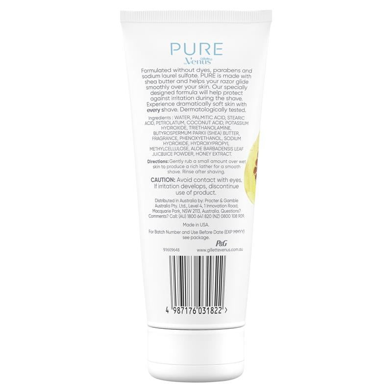 Kem cạo râu Gillette Venus Pure hương mật ong Manuka &amp; vani 174g 