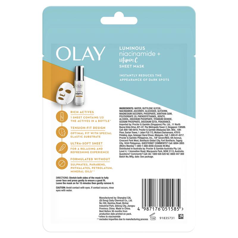 Olay Luminous Niacinamide + Vitamin C Sheet Mask